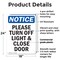 Signmission Please Turn Off Light & Close Door, 18 in W x Rectangle, Plastic OS-2PACK-NS-P-1824-V-17605 - alternate 6